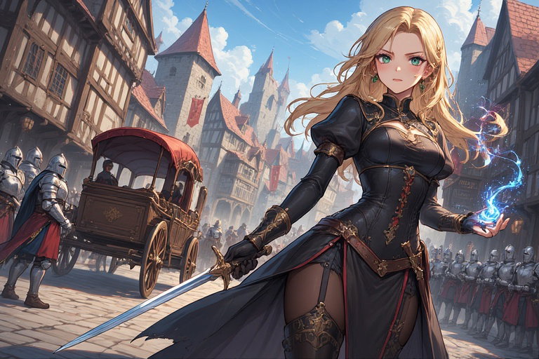 Cover art for The Lady's Servant, a fantasy scenario on AI Dungeon