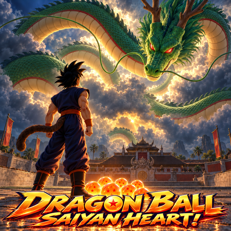 Cover art for Dragon Ball: Saiyan Heart!, a dragon ball world on Voyage