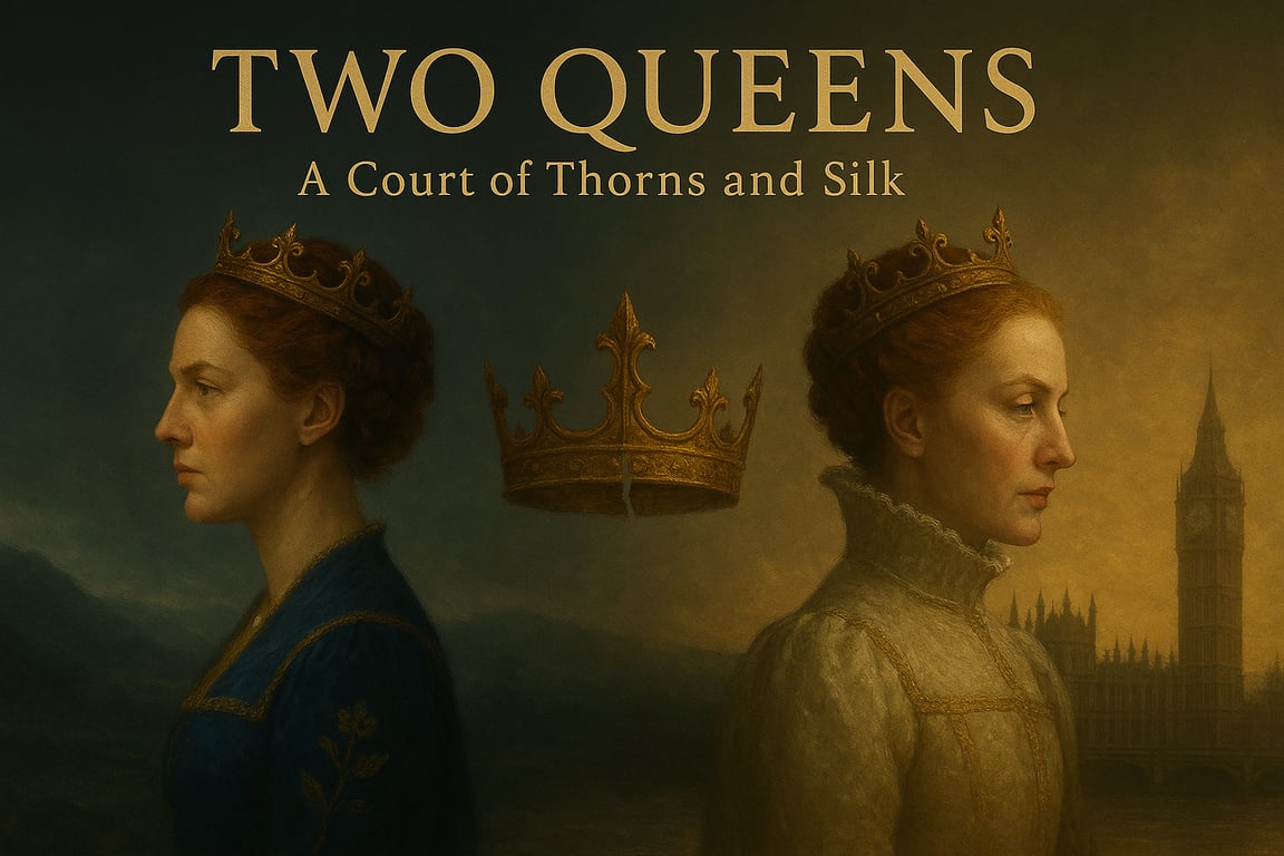 Cover art for TWO QUEENS: A Court of Thorns and Silk, a historical drama scenario on AI Dungeon