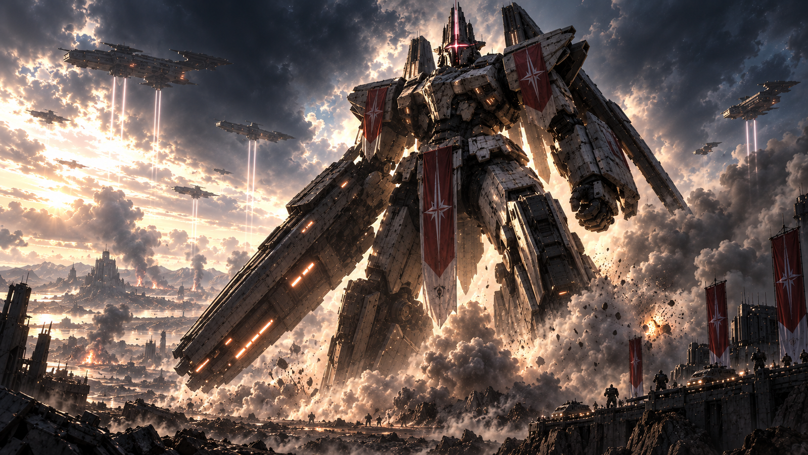 Cover art for The Forge: Emergent Threat, a mech scenario on AI Dungeon