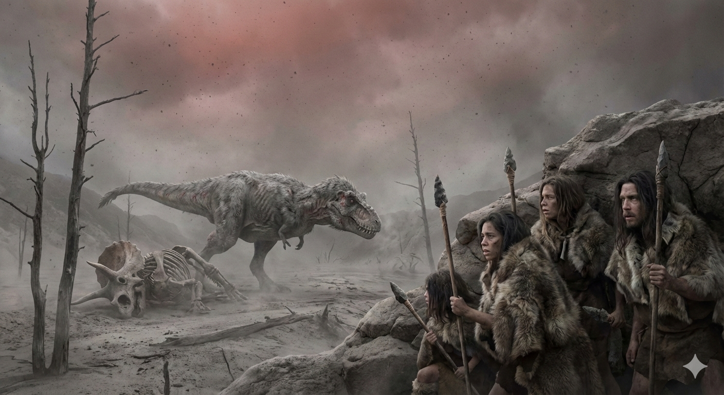 Cover art for Twilight of the Thunder Lizards: The Last Winter, a dinosaur scenario on AI Dungeon