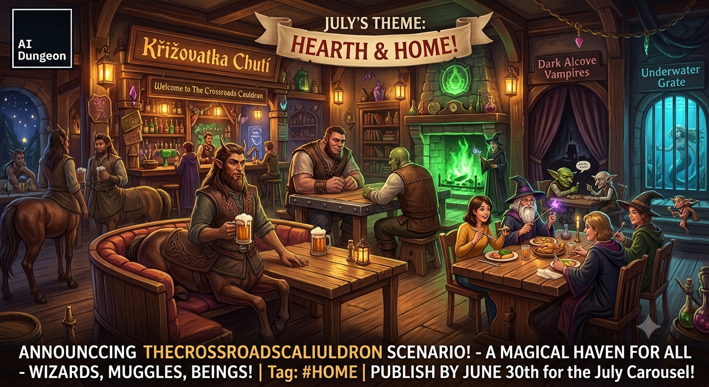 Cover art for magical restaurant, a home scenario on AI Dungeon