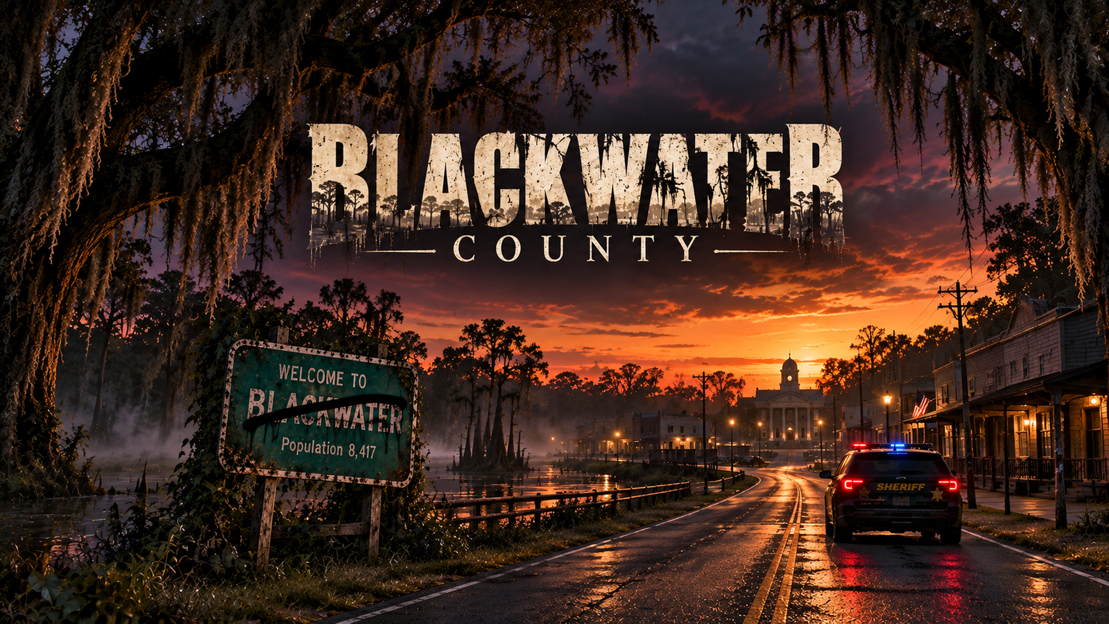 Cover art for Blackwater County, a crime scenario on AI Dungeon