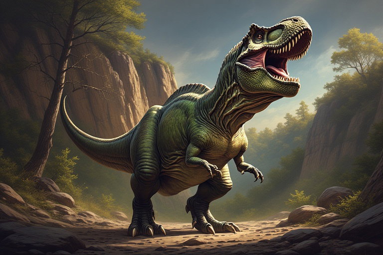 Cover art for Tyrannosaurus in another world, a dinosaur scenario on AI Dungeon