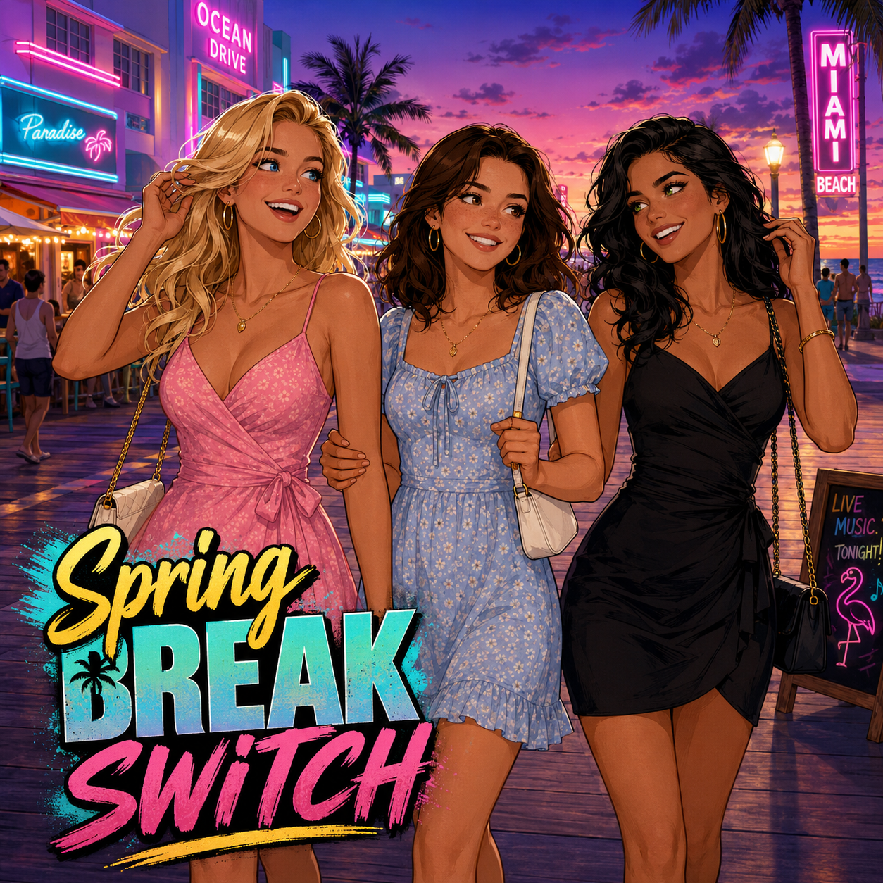 Cover art for Spring Break Switch, a maeves beautiful lies scenario on AI Dungeon