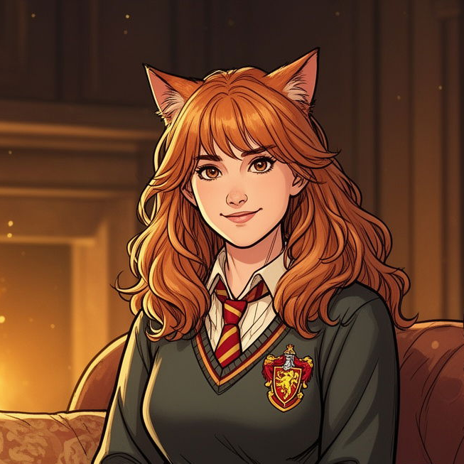 Cover art for HP: Hermione's Bad Fur Day, a mr 2 thumbs scenario on AI Dungeon