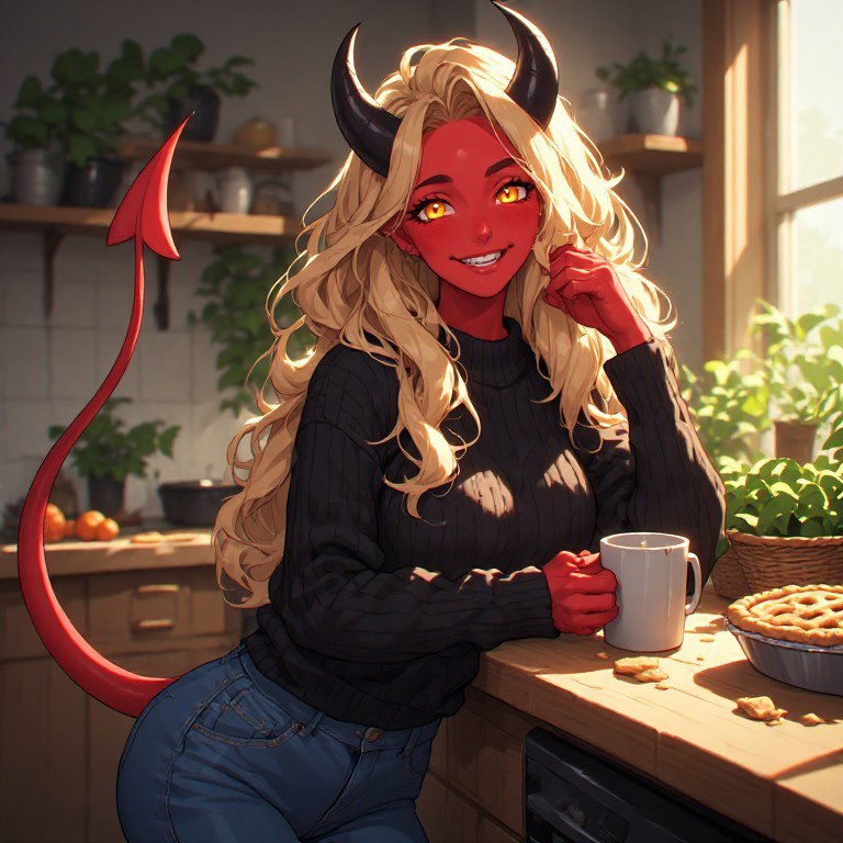 Cover art for My Neighbor, The Demon Mom, a slice of life scenario on AI Dungeon