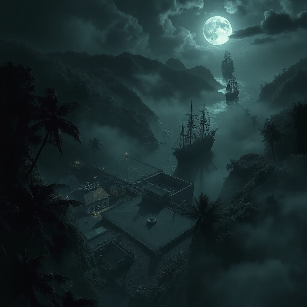 Cover art for The Silent Dock, a pirates scenario on AI Dungeon