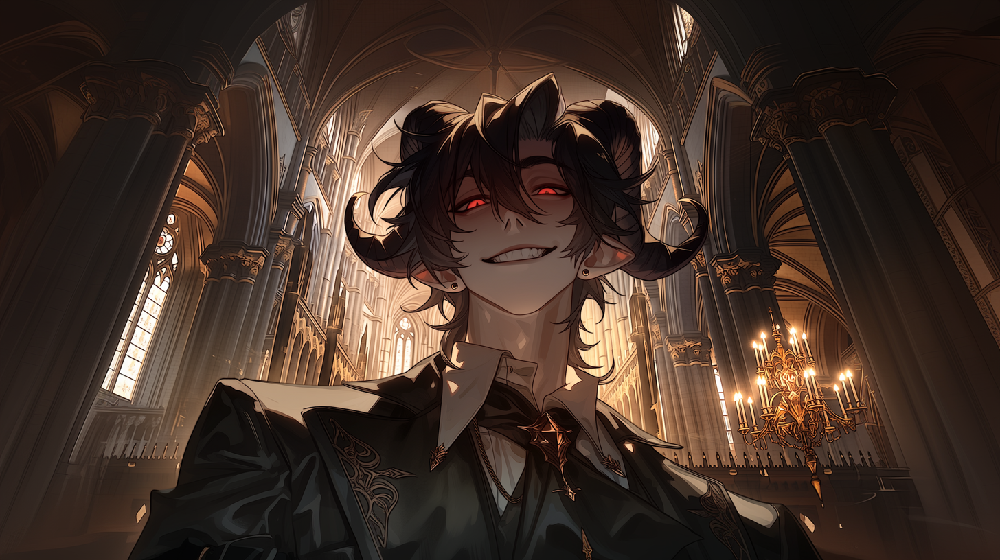 Cover art for The Devil's Devotion, a dark romance scenario on AI Dungeon