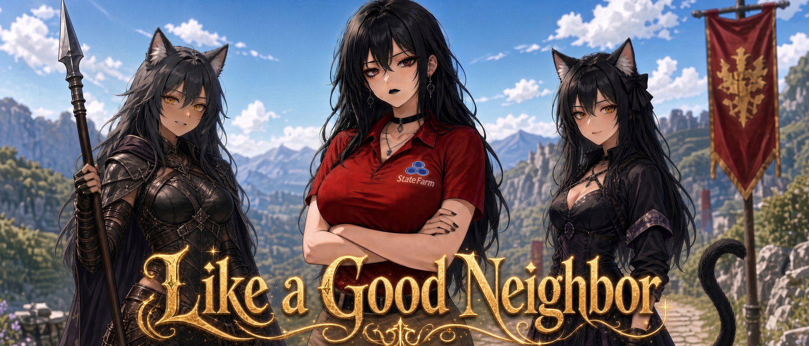 Cover art for Like a Good Neighbor!, a fantasy scenario on AI Dungeon