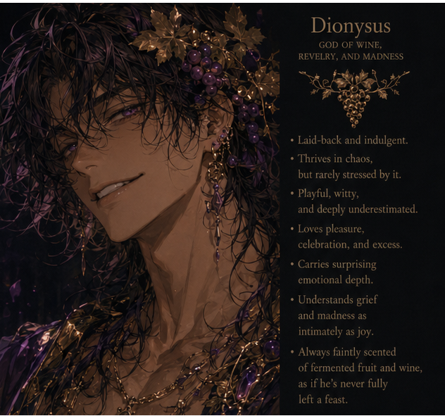 Cover art for Married to Dionysis, an olympus scenario on AI Dungeon