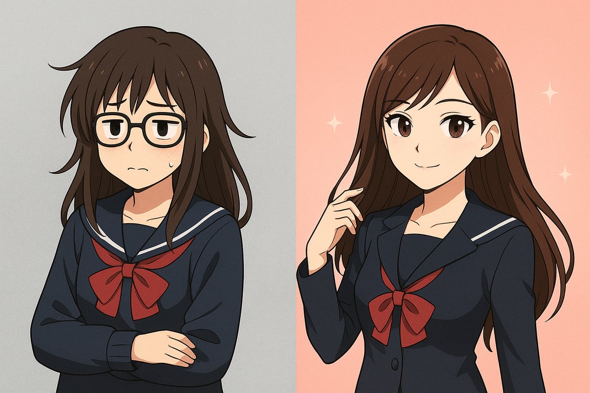 Cover art for Nerdy Girl Transformation, a school scenario on AI Dungeon