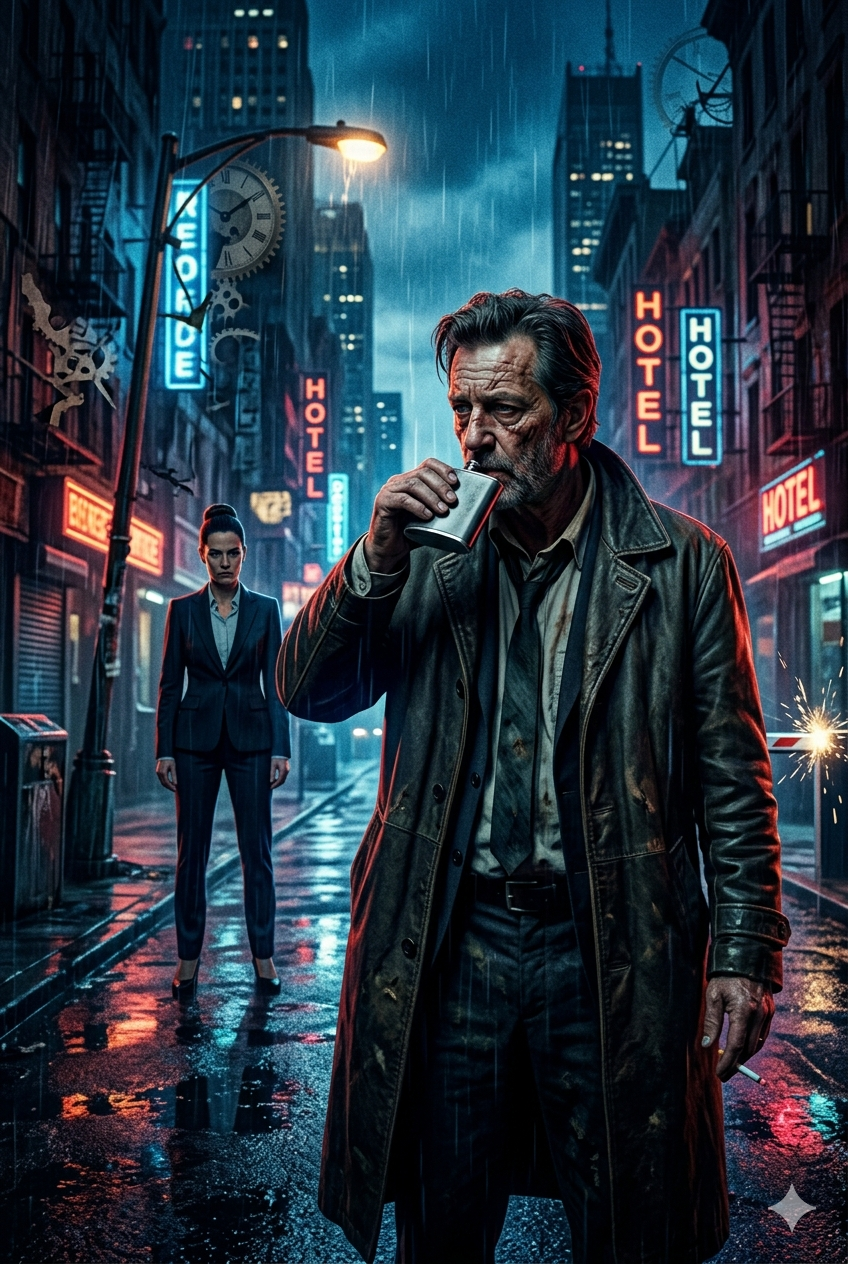 Cover art for The Ghost Protocol: Neon Noir, a noir scenario on AI Dungeon