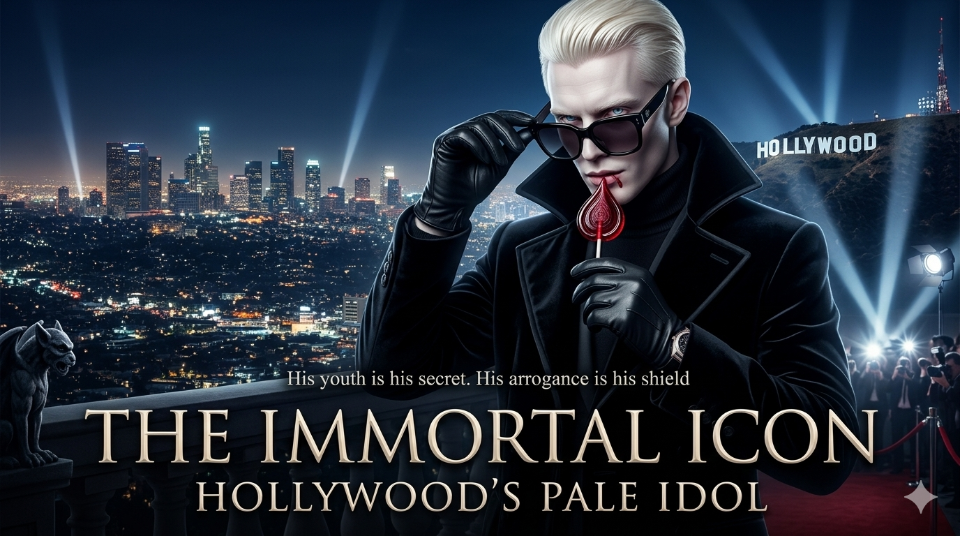 Cover art for The Immortal Icon: Hollywood's Pale Idol, a vampire scenario on AI Dungeon
