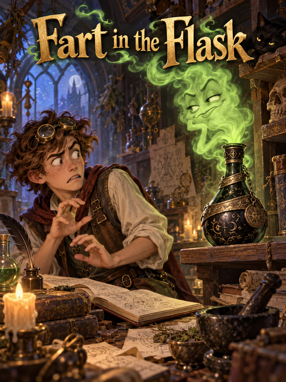 Cover art for Fart in the Flask, a fantasy scenario on AI Dungeon