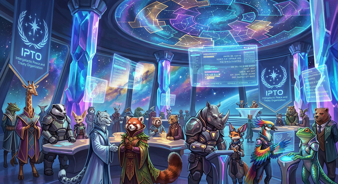 Cover art for Anthro Diplomacy, an anthro scenario on AI Dungeon