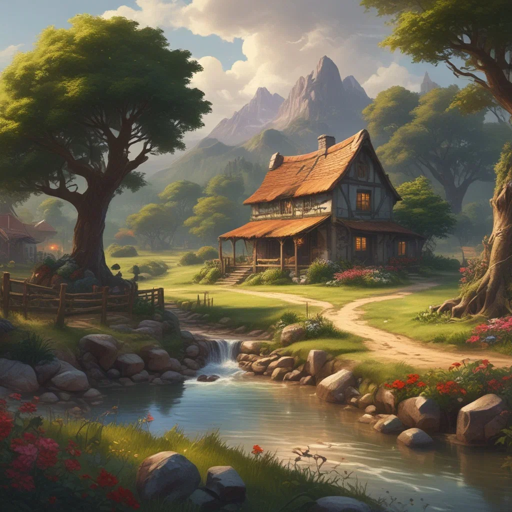 Cover art for beyond the farm , a fantasy scenario on AI Dungeon