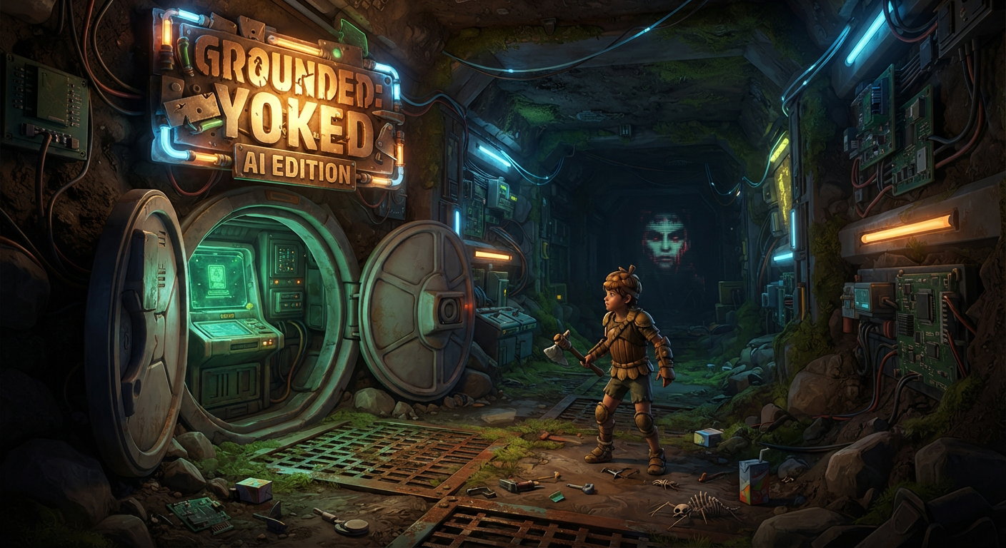 Cover art for Grounded - Yoked AI Edition , a survival scenario on AI Dungeon