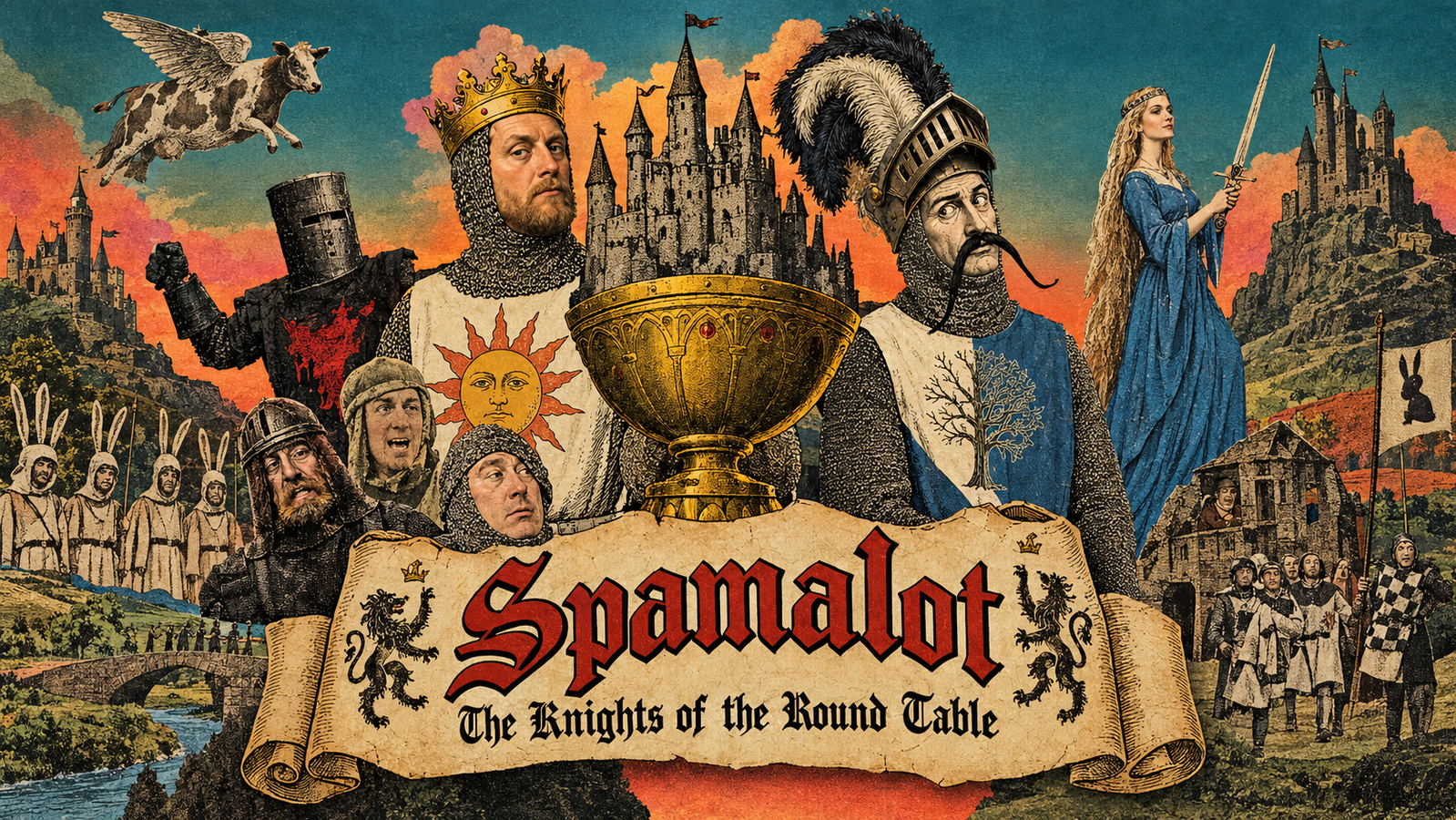 Cover art for Spamalot: The Knights of the Round Table, a monty python world on Voyage