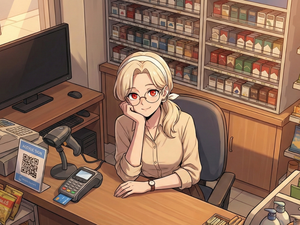 Cover art for Emily Behind the Counter (ISðŸŽ), a slice of life scenario on AI Dungeon