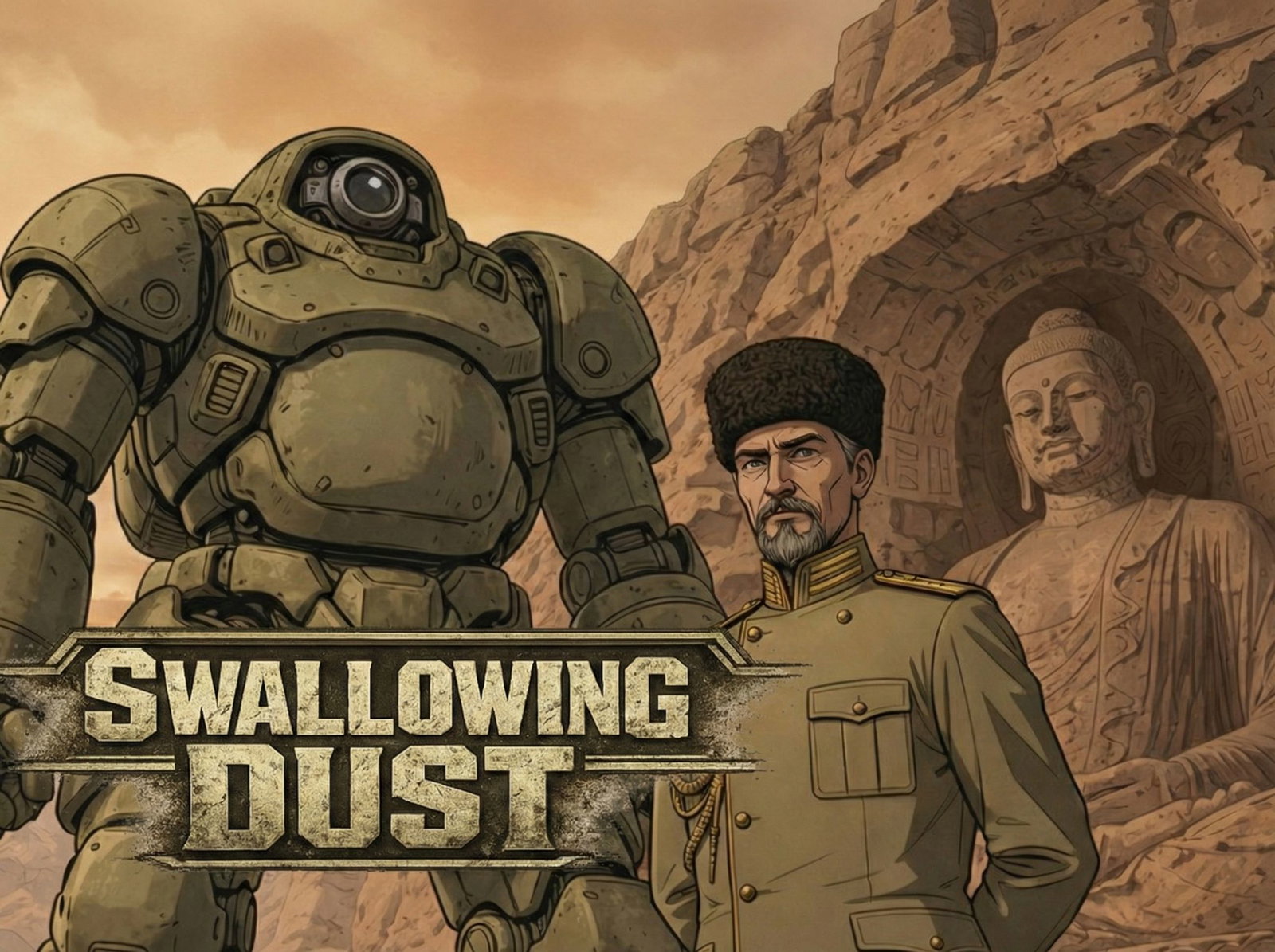 Cover art for Swallowing Dust β Mech Operator in Helmajistan War (ISπ), a mech scenario on AI Dungeon