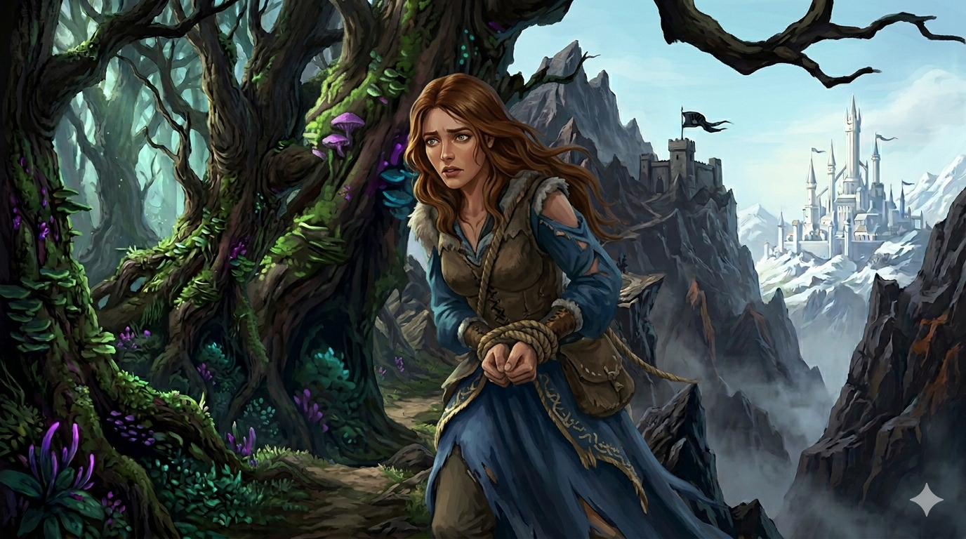 Cover art for The Warden of Elderwild, a fantasy scenario on AI Dungeon