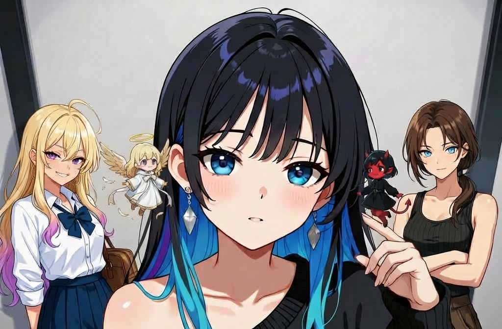 Cover art for Heartbeat Angel/Devil, a romance scenario on AI Dungeon
