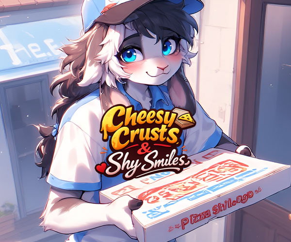 Cover art for Cheesy Crusts & Shy Smiles, an anthro scenario on AI Dungeon