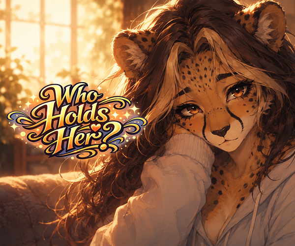 Cover art for Who Holds Her?, an anthro scenario on AI Dungeon