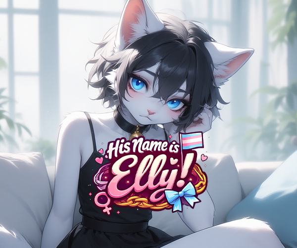 Cover art for His Name is Elly!, an anthro scenario on AI Dungeon