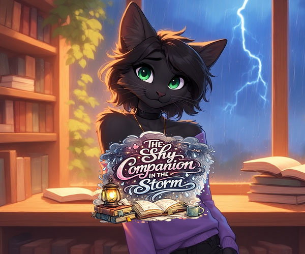 Cover art for The Shy Companion in the Storm , a furry scenario on AI Dungeon