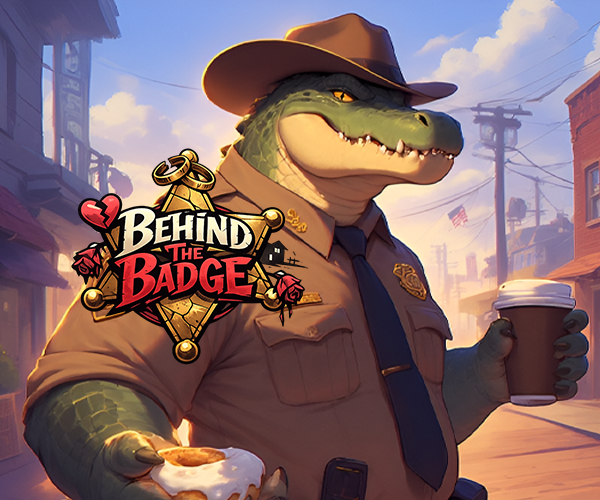 Cover art for Behind the Badge, an anthro scenario on AI Dungeon