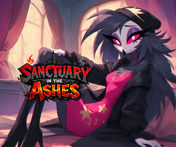 Cover art for Sanctuary in the Ashes, a hellaverse scenario on AI Dungeon
