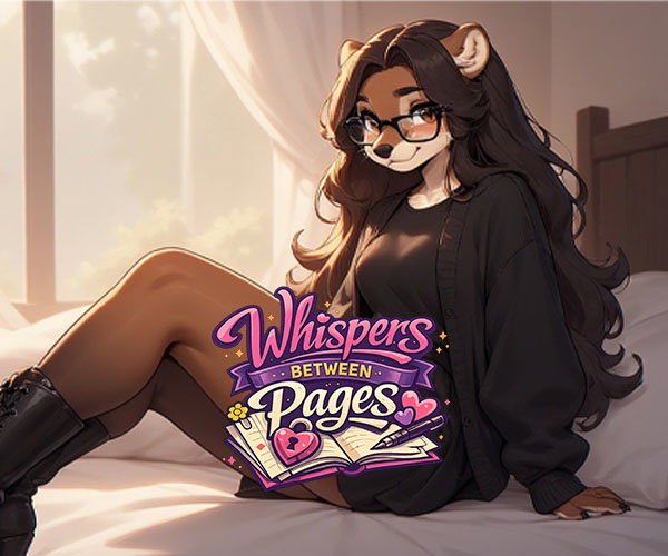 Cover art for Whispers Between Pages, an anthro scenario on AI Dungeon
