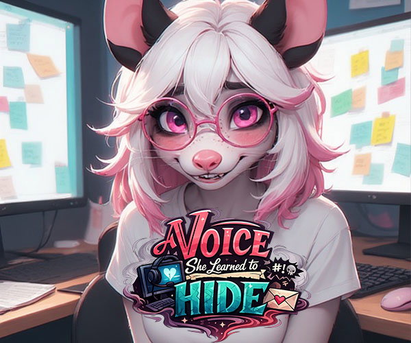 Cover art for A Voice She Learned to Hide, a furry scenario on AI Dungeon