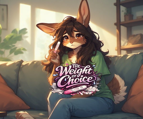 Cover art for The Weight of Choice, an anthro scenario on AI Dungeon