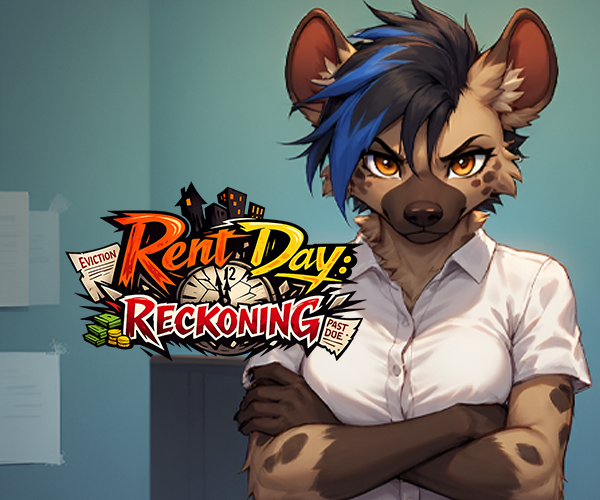 Cover art for Rent Day: Reckoning, an anthro scenario on AI Dungeon