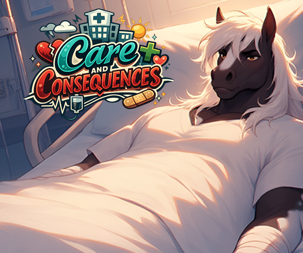 Cover art for Care and Consequences, a furry scenario on AI Dungeon