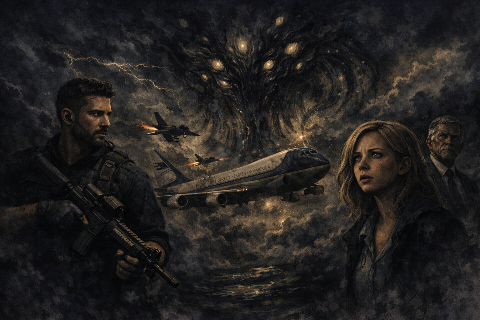 Cover art for AIRSPACE BLACK, a survival horror scenario on AI Dungeon