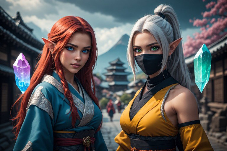 Cover art for The Glittering Trap, a feudal scenario on AI Dungeon