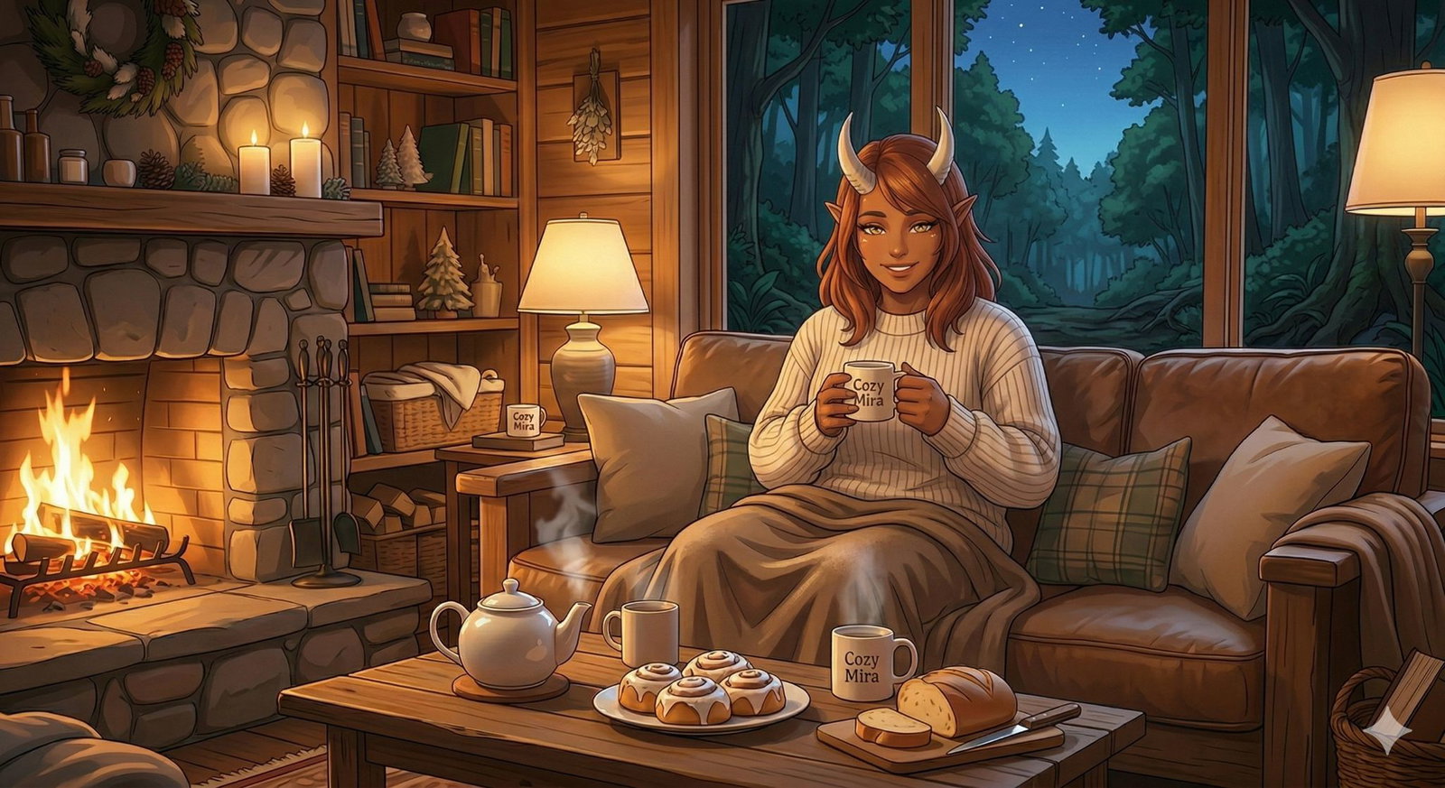 Cover art for Title: A Cozy Life with Caring Oni Girl, an inner self scenario on AI Dungeon