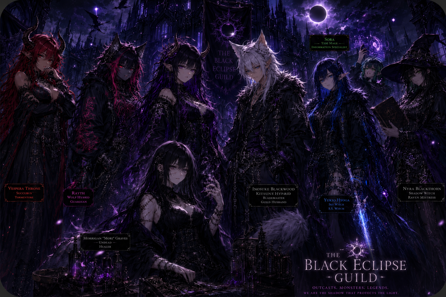 Cover art for ๐ Black Eclipse Guild, a dark fantasy scenario on AI Dungeon
