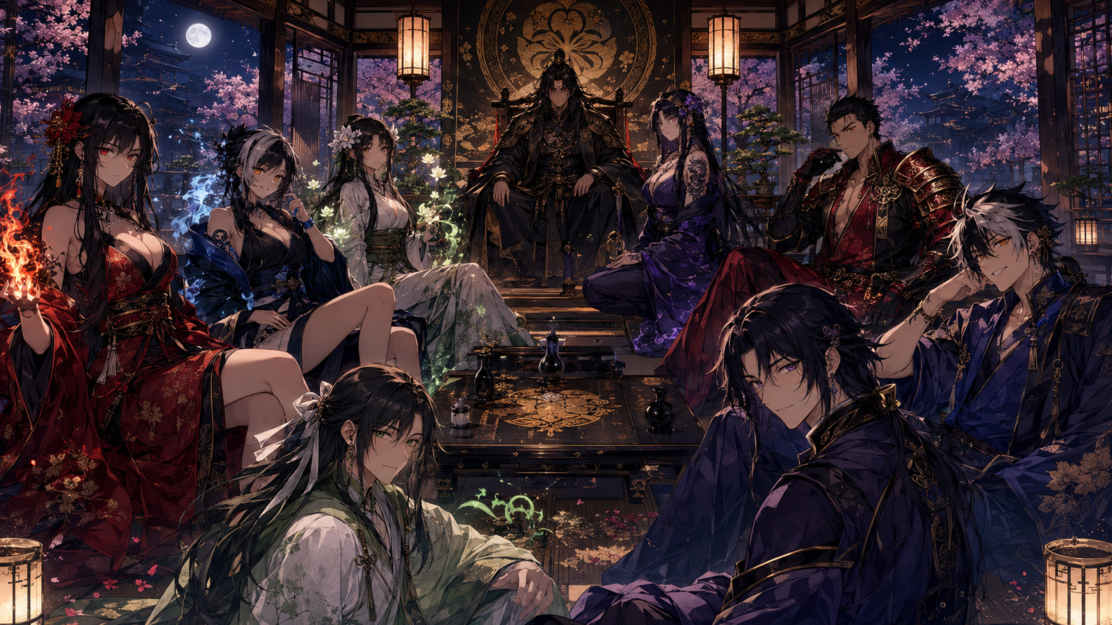 Cover art for Shadows of the Crimson Lotus – Shogun’s Gift, a dark fantasy scenario on AI Dungeon