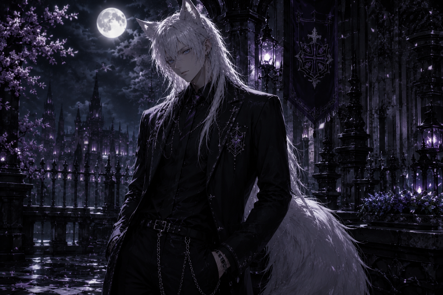 Cover art for The White Fox of Blackwood Academy, a drama scenario on AI Dungeon