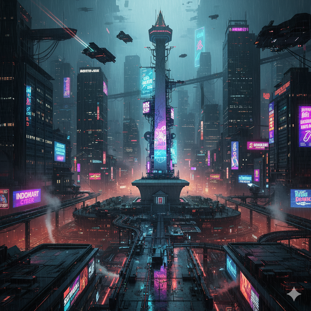 Cover art for NEO JAKARTA 2077, a cyberpunk scenario on AI Dungeon