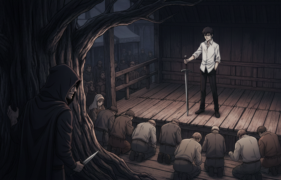 Cover art for The Isekaied Hero is an ASSHOLE, a fantasy scenario on AI Dungeon