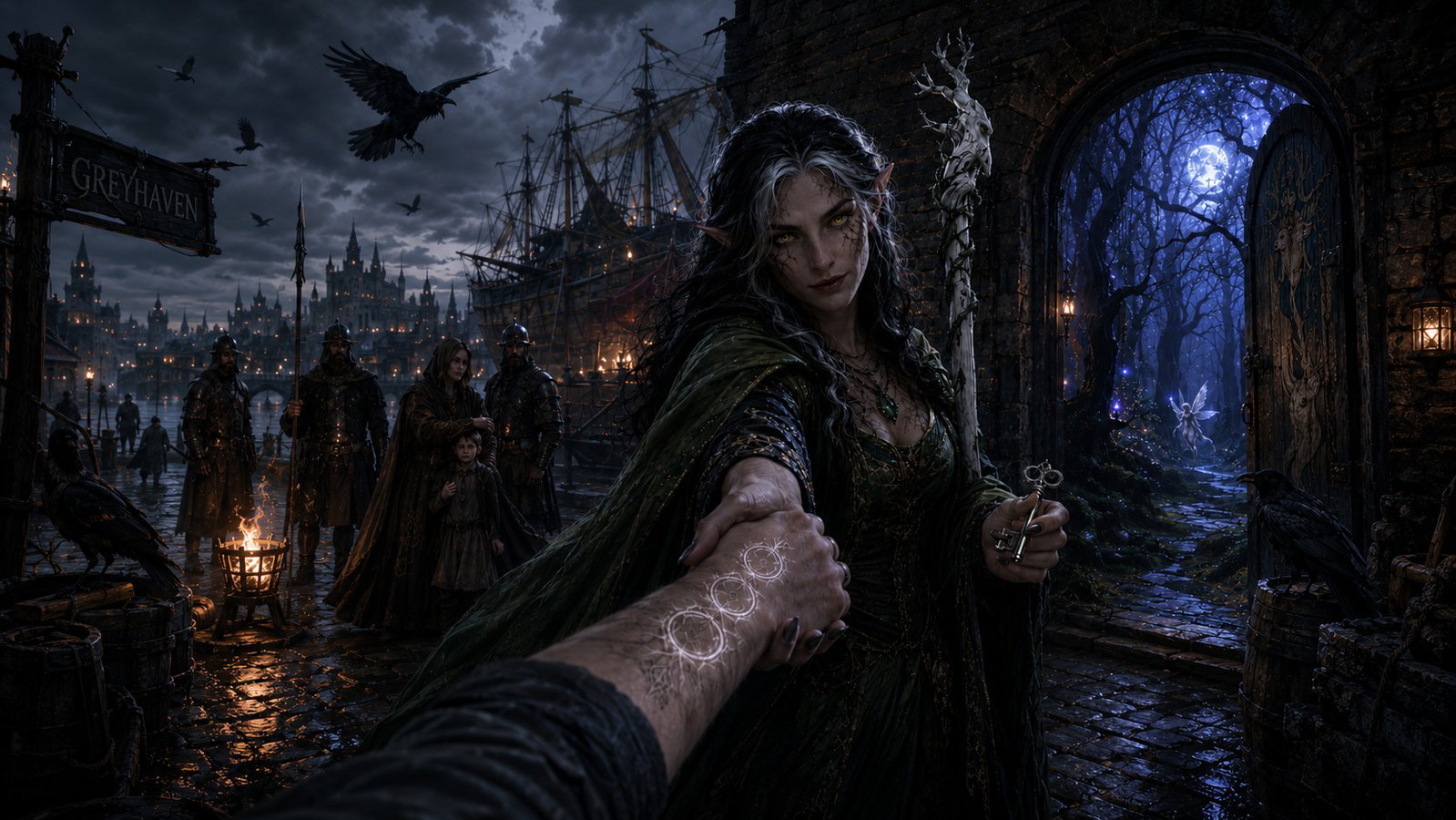 Cover art for Oathbound: Crown of Shadowmoor, a cozy chaos scenario on AI Dungeon