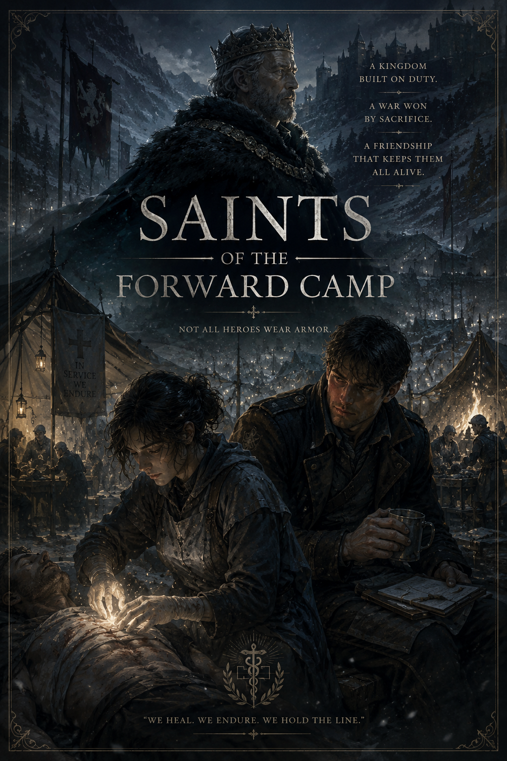 Cover art for Saints of the Forward Camp, a military scenario on AI Dungeon