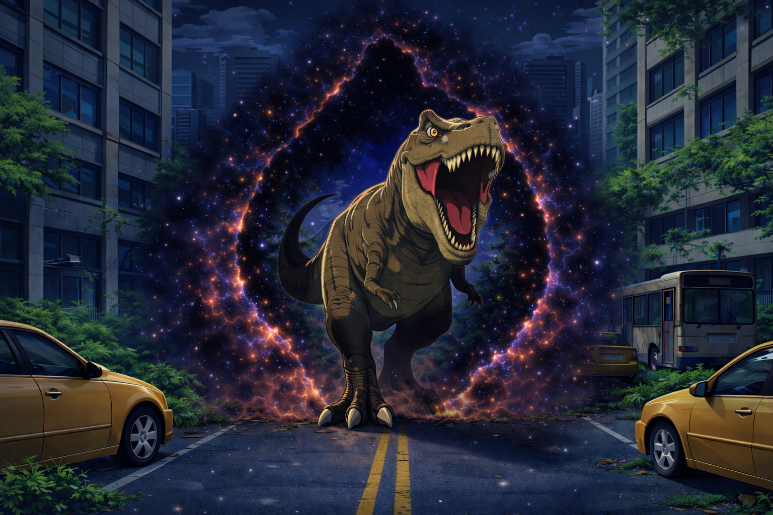 Cover art for Cretaceous Rift: Dino Apocalypse (v0.1), a dinosaur scenario on AI Dungeon