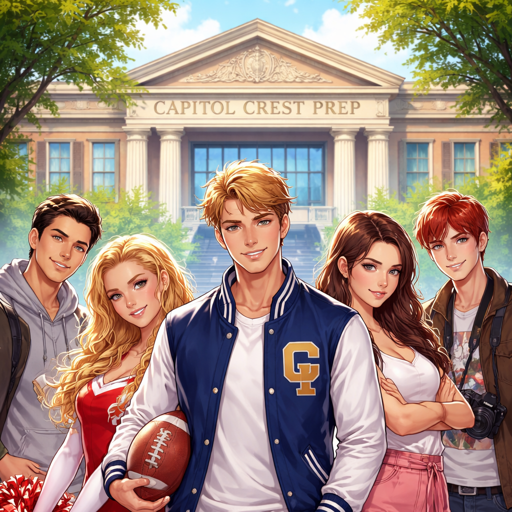 Cover art for Capitol Crest Prep, a slice of life scenario on AI Dungeon